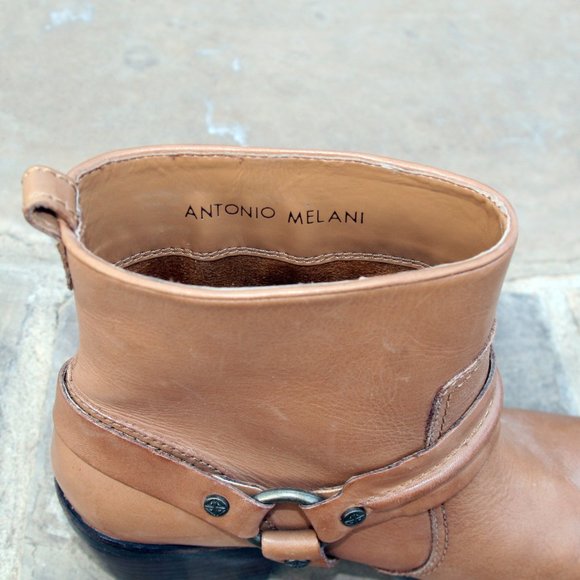 Antonio Melani Tan Leather Western Bootie Boot 7.5 - Picture 6 of 7